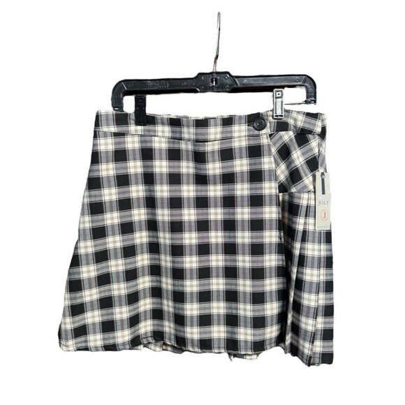 Jolt Plaid Wrap Button Pleated‎ Skirt Women’s Size Large NWT - Picture 1 of 16